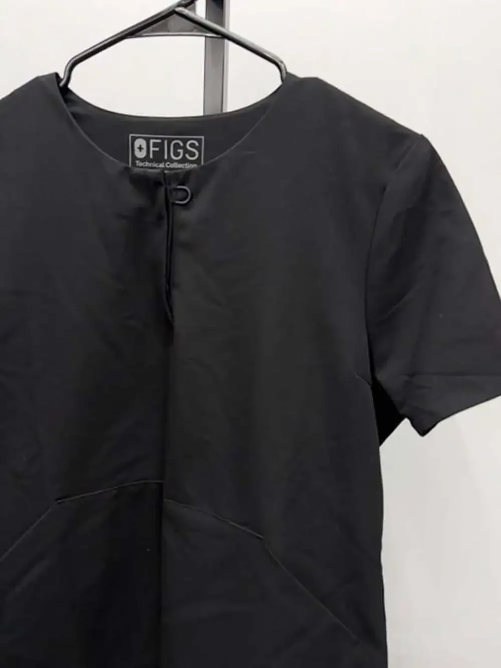 FIGS Technical Collection Black Short Sleeve Scrub Top